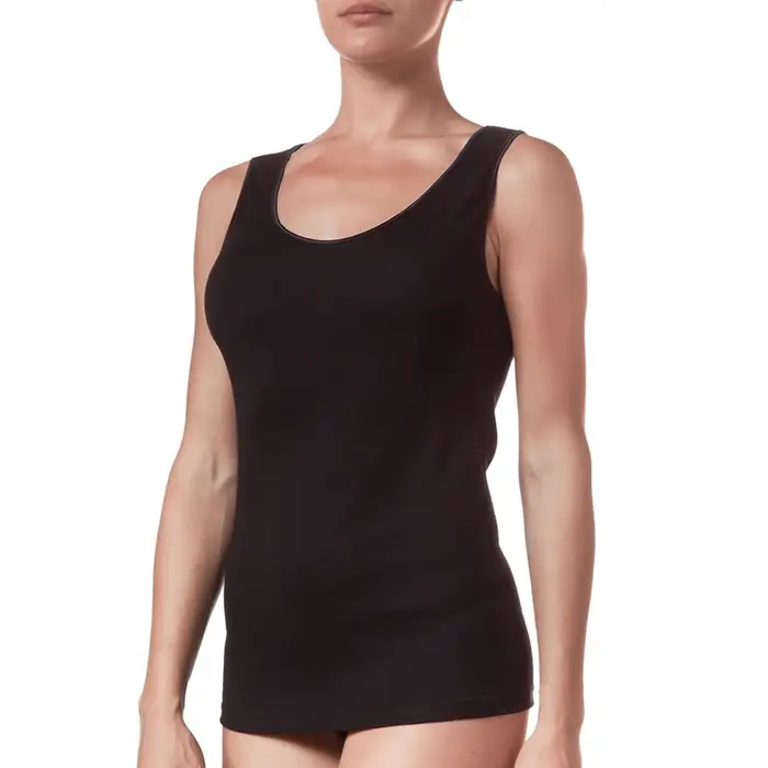 Brianza Tessile Gatti Canottiera spalla larga senza pizzo 101 donna baronio bianco