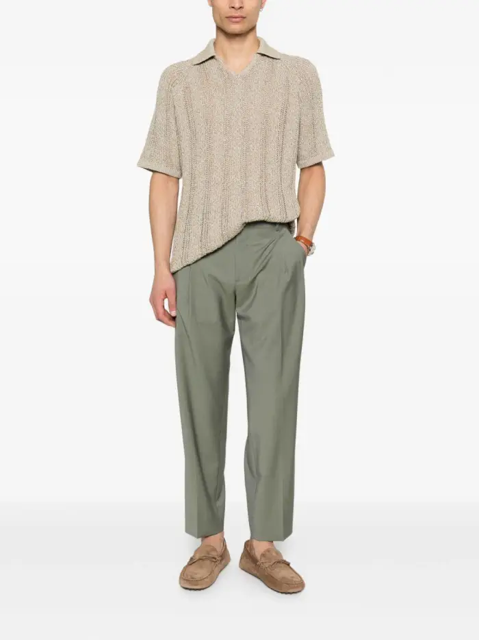 Pantaloni in lana vergine con pieghe frontali miniatura 5