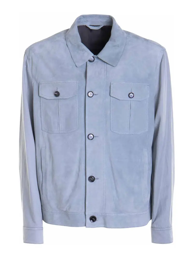 Giacca in pelle Grigio