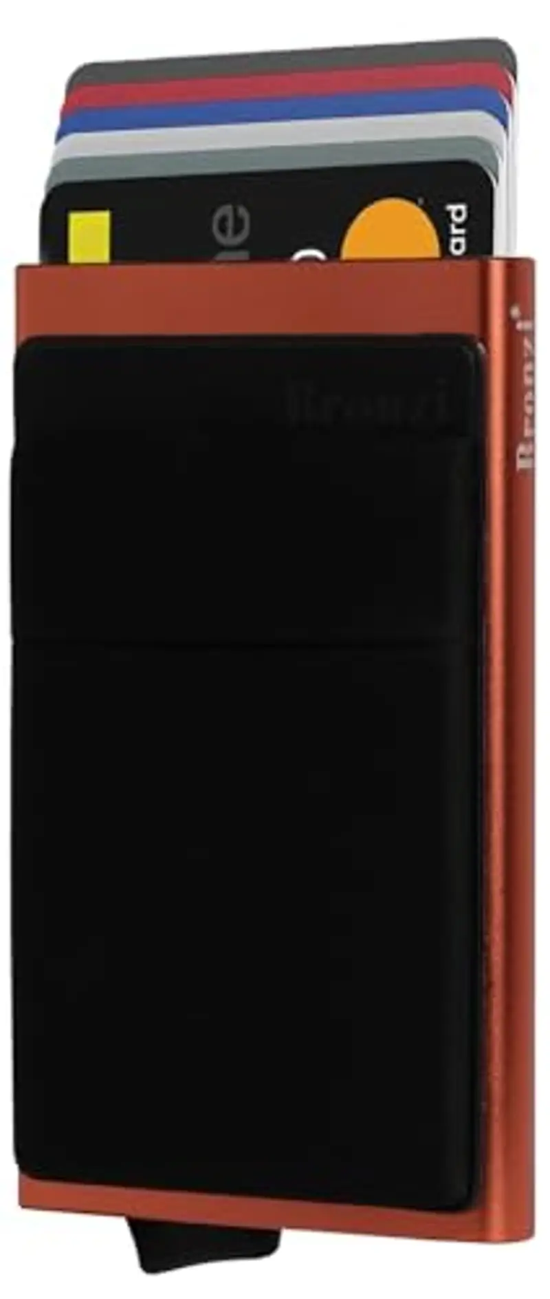 Bronzi Bronzi® Portafoglio Porta badge Uomo Donna Slim Porta Carte Credito - Protezione RFID - Mini Portatessere tascabile smart schermato