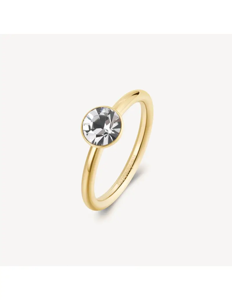 Brosway Anello Symphonia in acciaio 316L finitura pvd oro 14K e cristalli BYM184C Misura