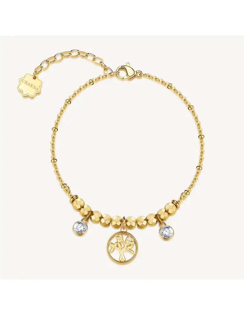Brosway Bracciale Chakra Mistici in acciaio 316L dorato e Albero della Vita BHKB270