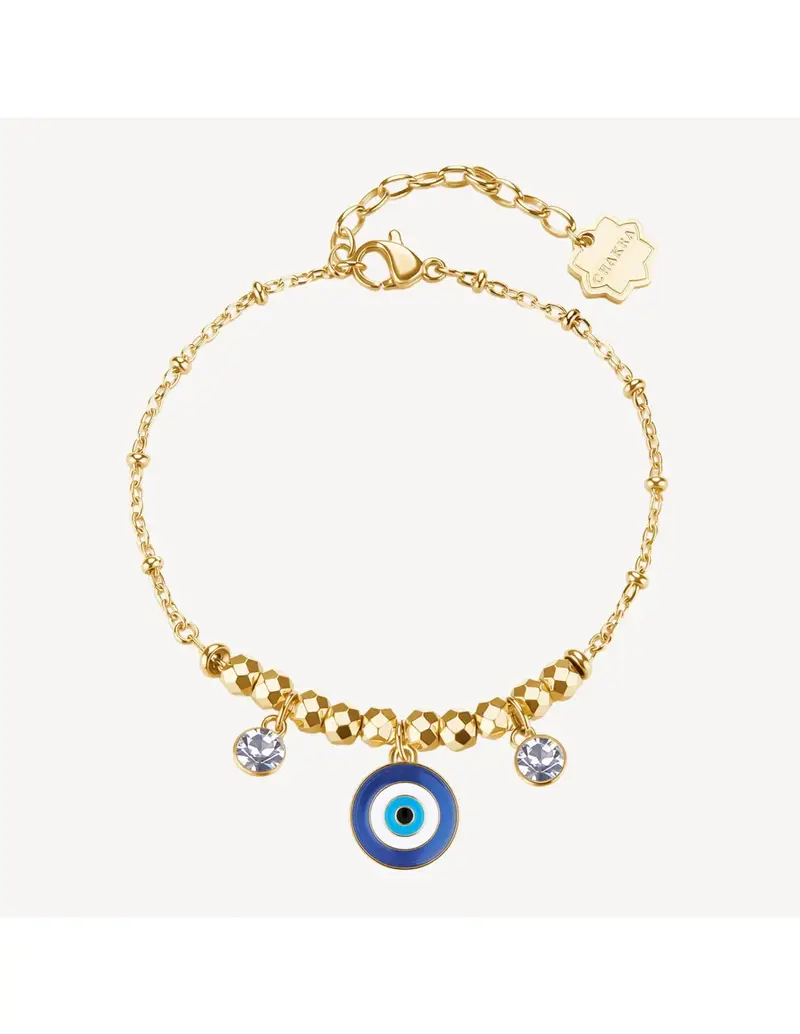 Brosway Bracciale Chakra Mistici in acciaio 316L dorato e occhio di Nazar BHKB274