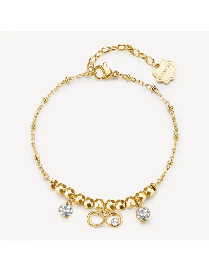 Brosway Bracciale Chakra Simboli in acciaio 316L dorato e Infinito BHKB262