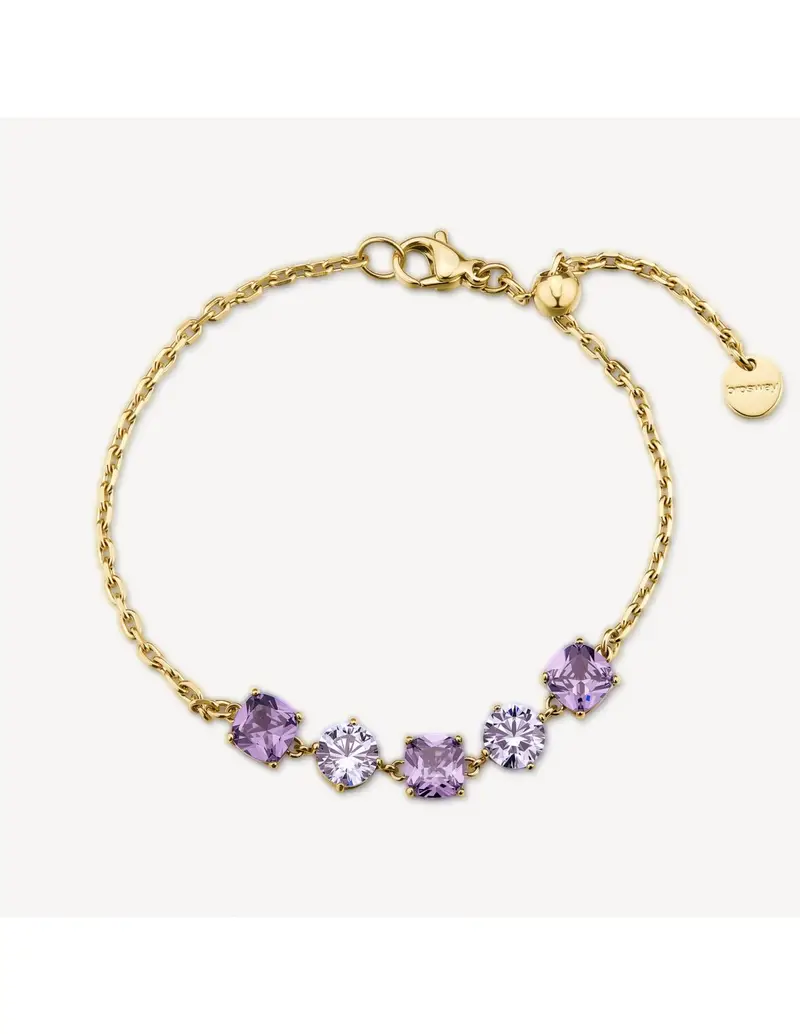 Brosway Bracciale Dreaming in acciaio 316L dorato e cristalli amethyst BIG13