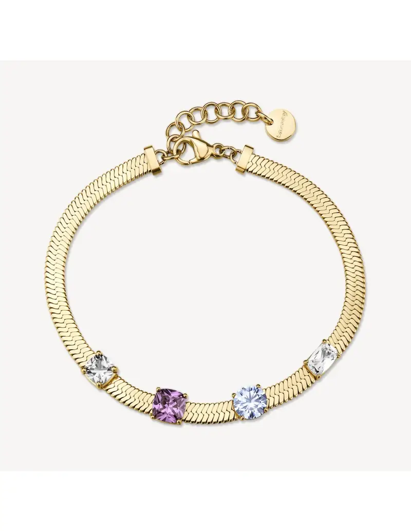 Brosway Bracciale Dreaming in acciaio 316L dorato e cristalli amethyst BIG17