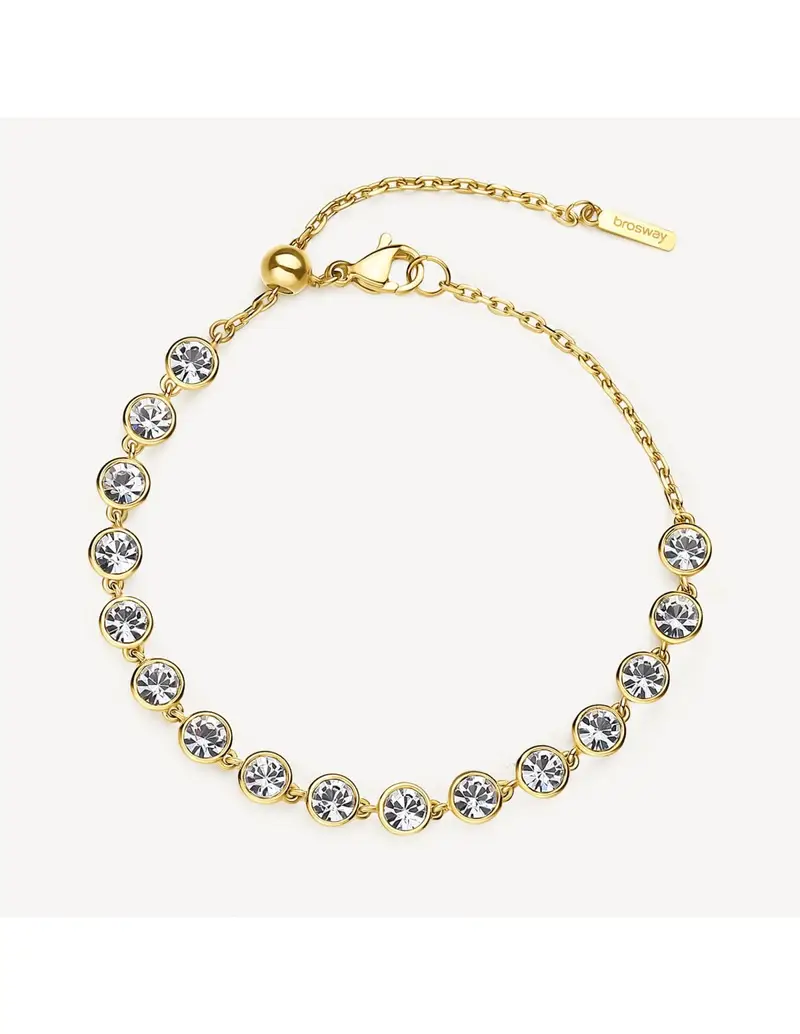 Brosway Bracciale Symphonia in acciaio 316L finitura pvd oro 14K e cristalli BYM154