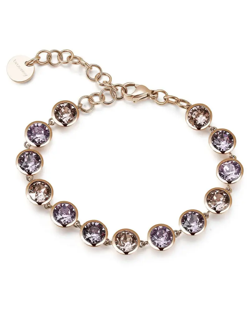 Brosway Bracciale Symphonia in acciaio 316L rosato e cristalli multicolor BYM34