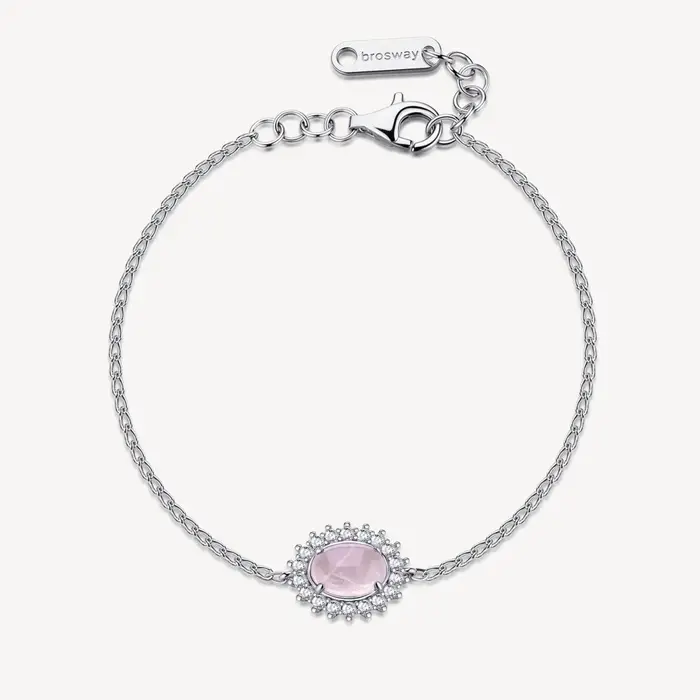 BROSWAY Bracciale Kate In Argento 925 Con Quarzo Rosa