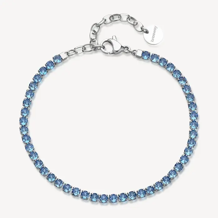 BROSWAY Bracciale Tennis In Acciaio Con Zirconi Light Sapphire