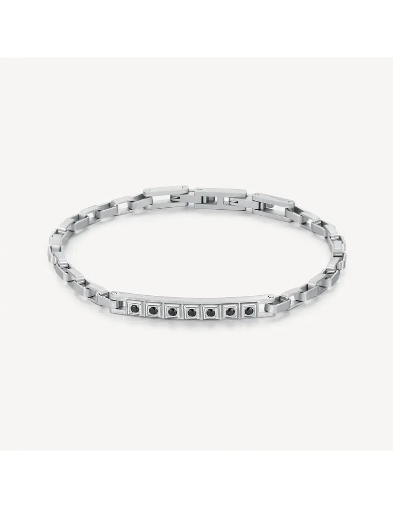 Brosway Bracciale Uomo Forge in acciaio 316L e cristalli neri BGF13