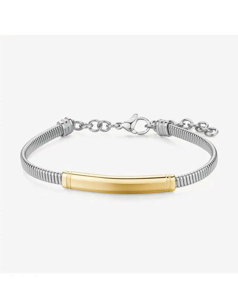 Brosway Bracciale Uomo Riptide in acciaio 316L pvd oro con piastra centrale BTD055