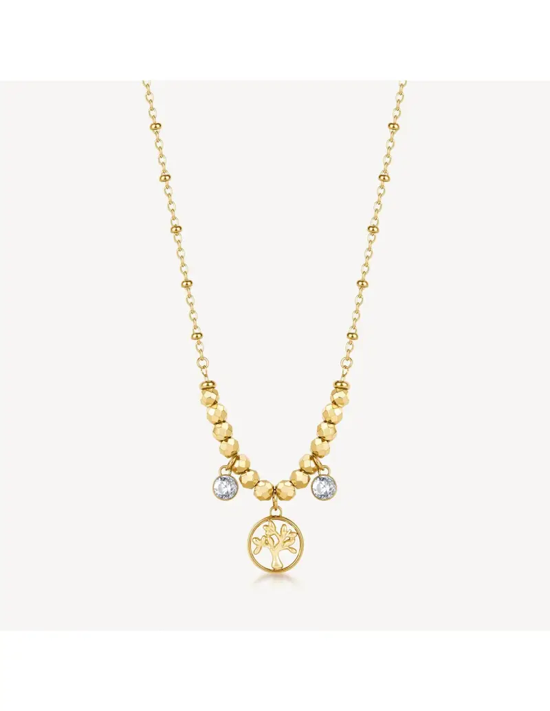 Brosway Collana Chakra Mistici in acciaio 316L dorato e Albero della Vita BHKN168