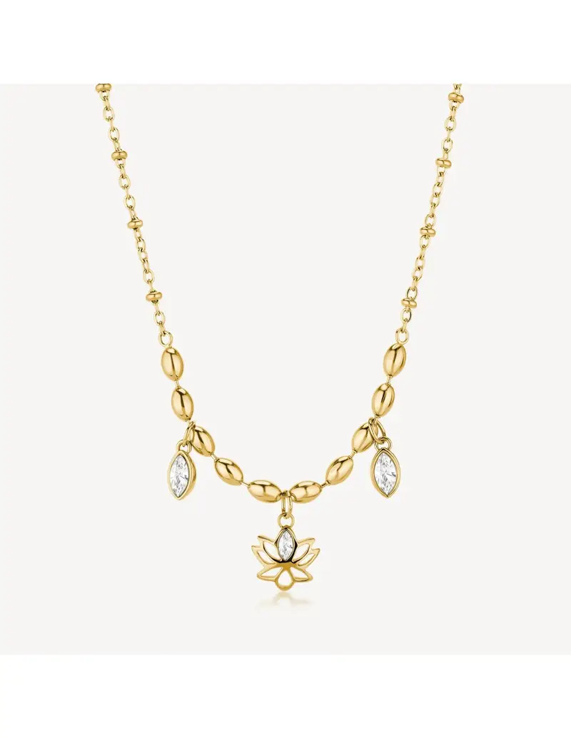Brosway Collana Chakra Mistici in acciaio 316L dorato e Fiore di Loto BHKN158