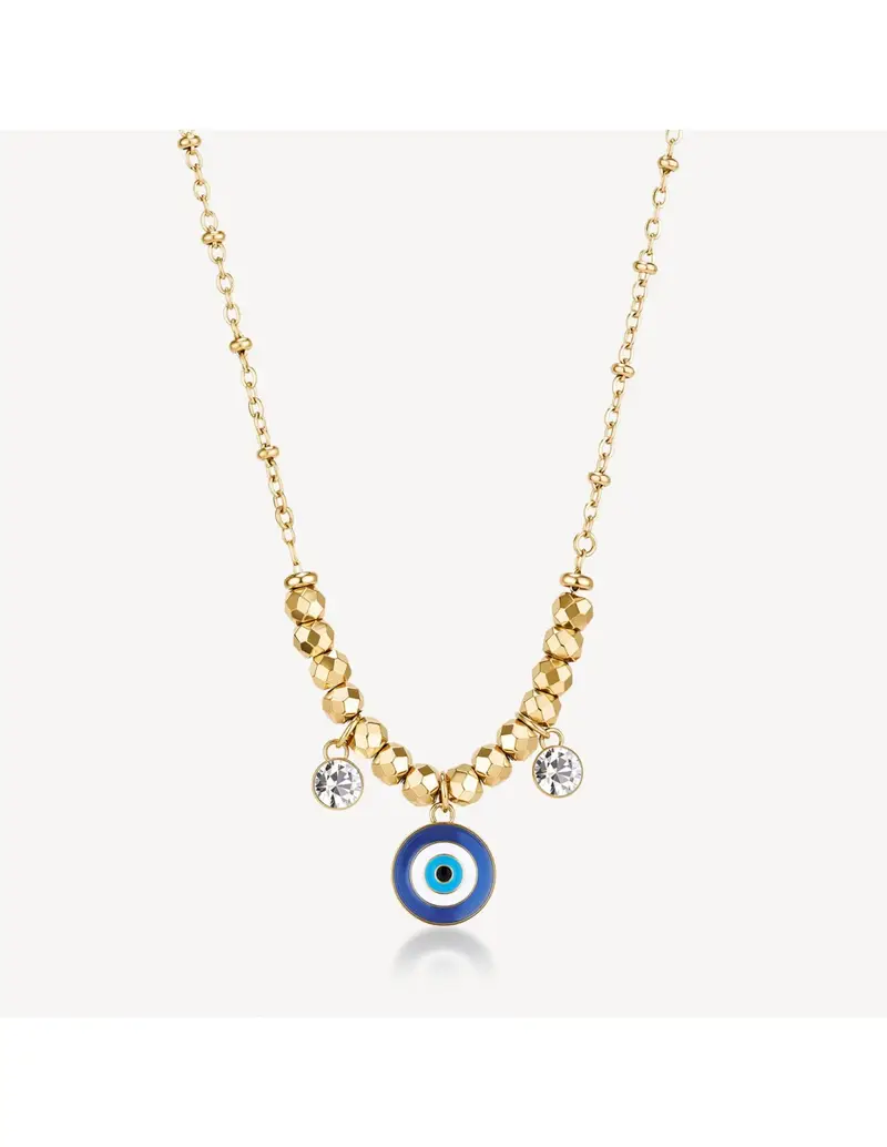 Brosway Collana Chakra Mistici in acciaio 316L dorato e occhio di Nazar BHKN172
