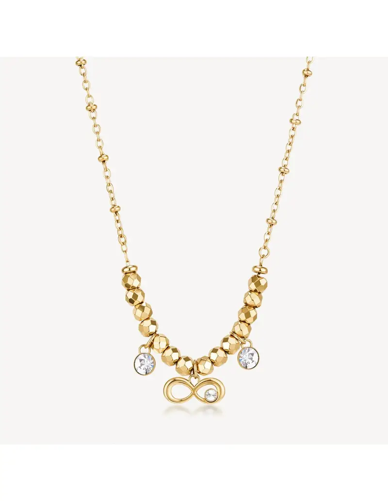 Brosway Collana Chakra Simboli in acciaio 316L dorato e Infinito BHKN160