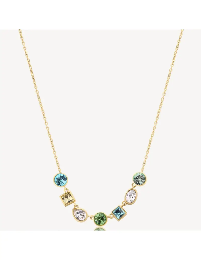 Brosway Collana Symphonia in acciaio 316L finitura pvd oro 14K e cristalli multicolor BYM164