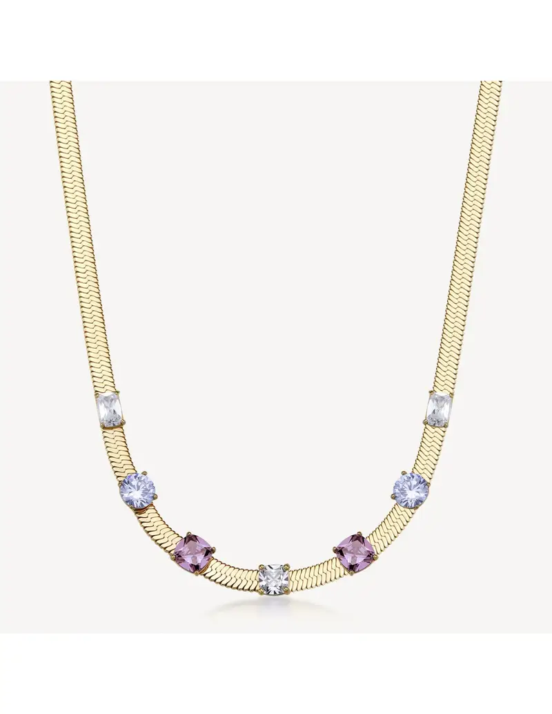 Brosway Collana girocollo Dreaming in acciaio 316L dorato e cristalli amethyst BIG06