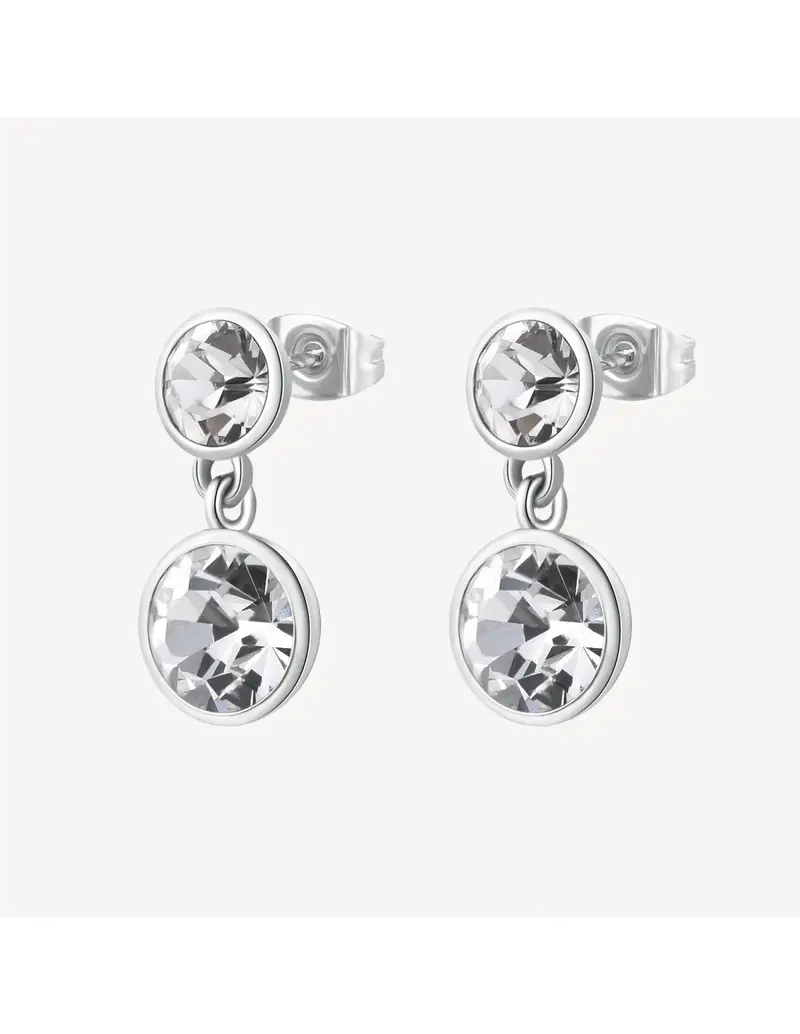 Brosway Orecchini pendenti Symphonia in acciaio 316L e cristalli BYM172