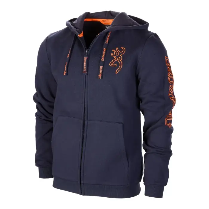 Felpa con cerniera a cappuccio Browning Snapshot Bleu
