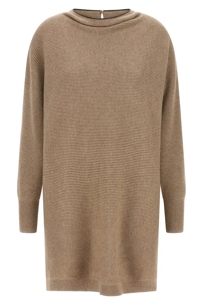 BRUNELLO CUCINELLI Abito Precious Collar Beige