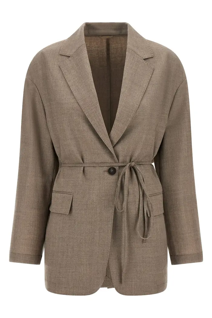 BRUNELLO CUCINELLI Blazer Fresco Di Lana Beige