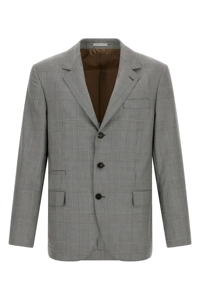 BRUNELLO CUCINELLI Blazer In Principe Di Galles Grigio