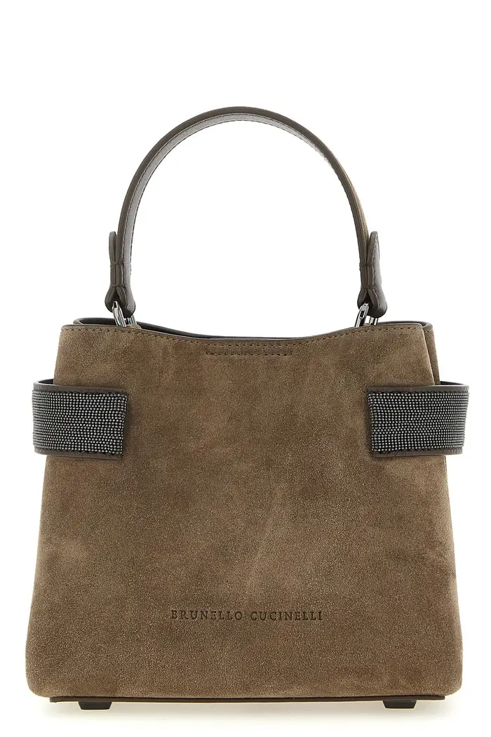 BRUNELLO CUCINELLI Borsa A Mano Essence Piccola Marrone