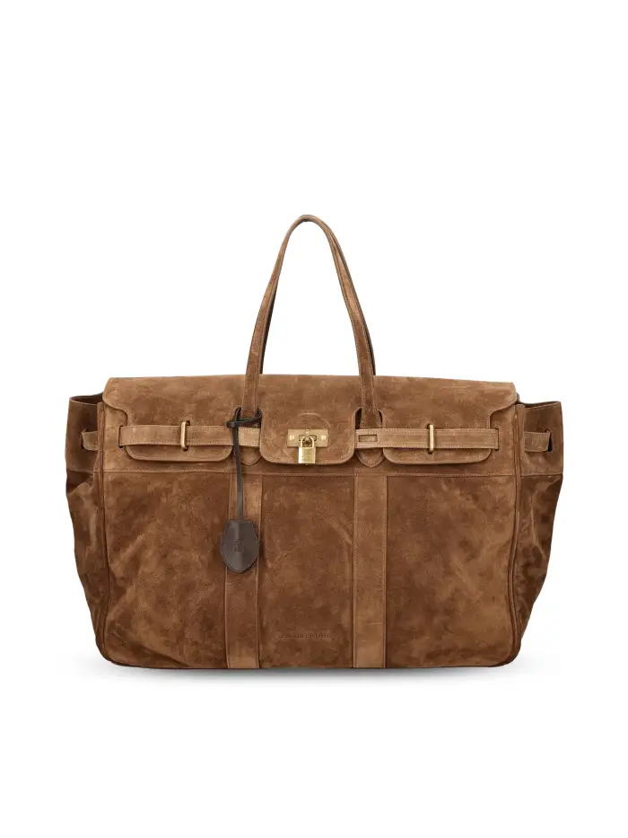 Borsone realizzato in pelle MARRONE