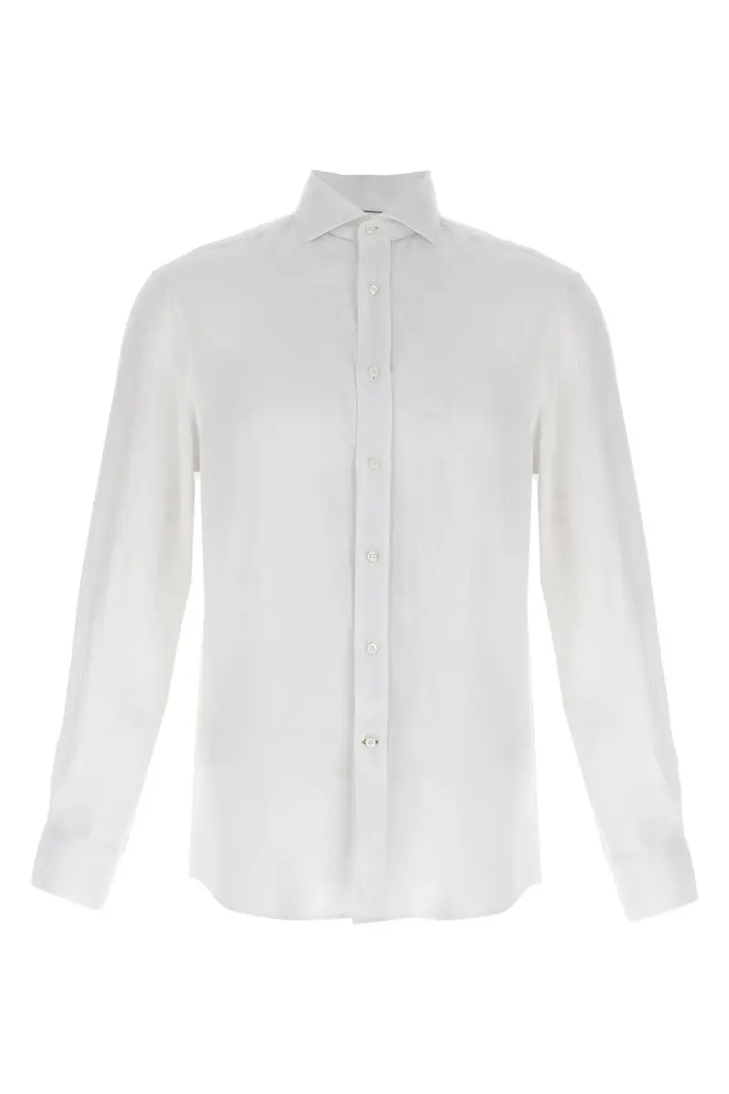 BRUNELLO CUCINELLI Camicia Lino Bianco