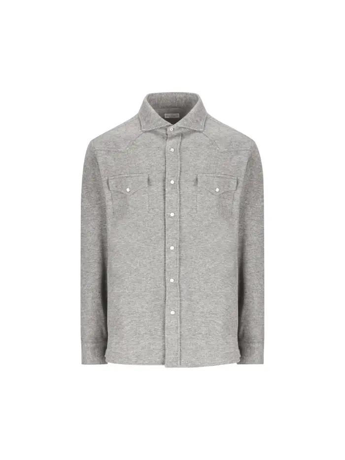 Camicia realizzata in misto cashmere GRIGIO