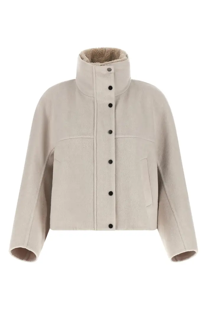 BRUNELLO CUCINELLI Cappotto Crop Grigio
