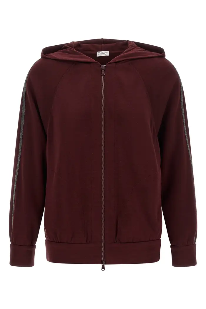 BRUNELLO CUCINELLI Felpa Con Cappuccio Bordeaux