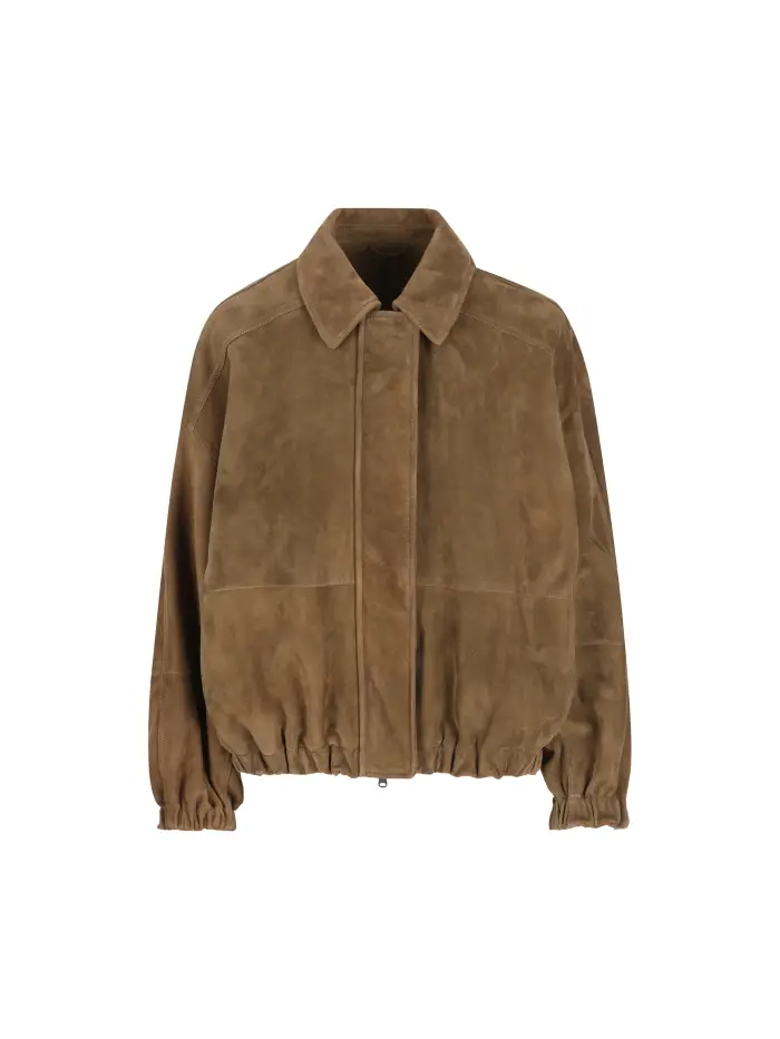 Giacca realizzata in vera pelle MARRONE