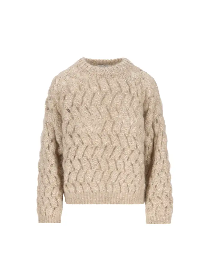 Maglia realizzata in mohair e poliammide BEIGE