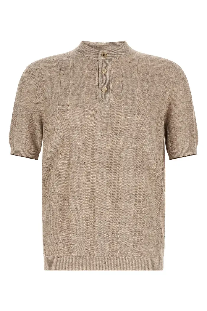 BRUNELLO CUCINELLI Maglia Serafino Beige
