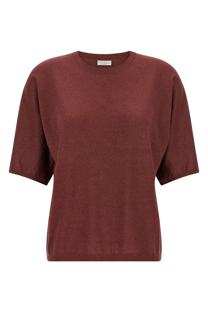 BRUNELLO CUCINELLI Maglia Sparkling Bordeaux