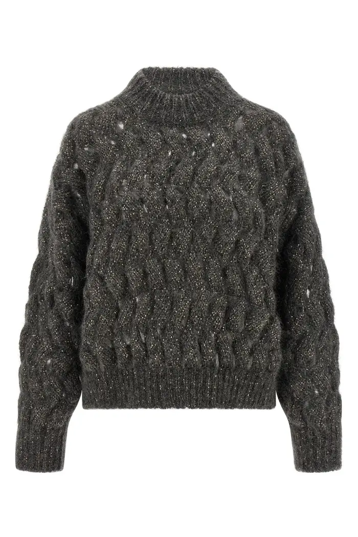 BRUNELLO CUCINELLI Maglione Dazzling Waves Grigio