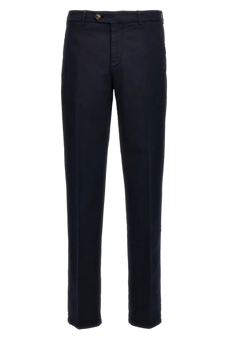 BRUNELLO CUCINELLI Pantalone Flat Front Blu