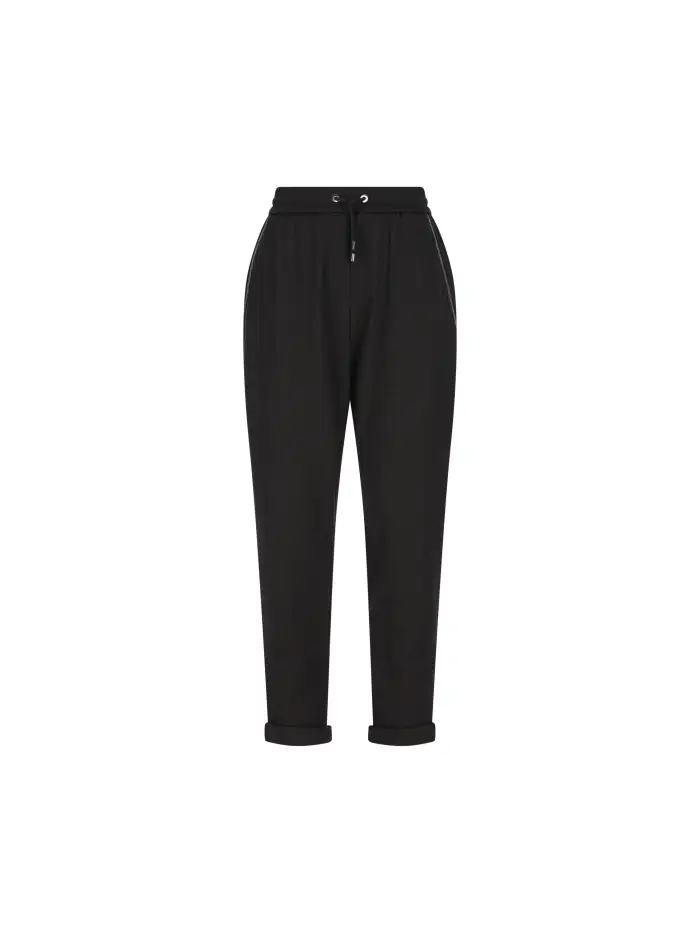 Pantaloni realizzati in cotone e seta NERO