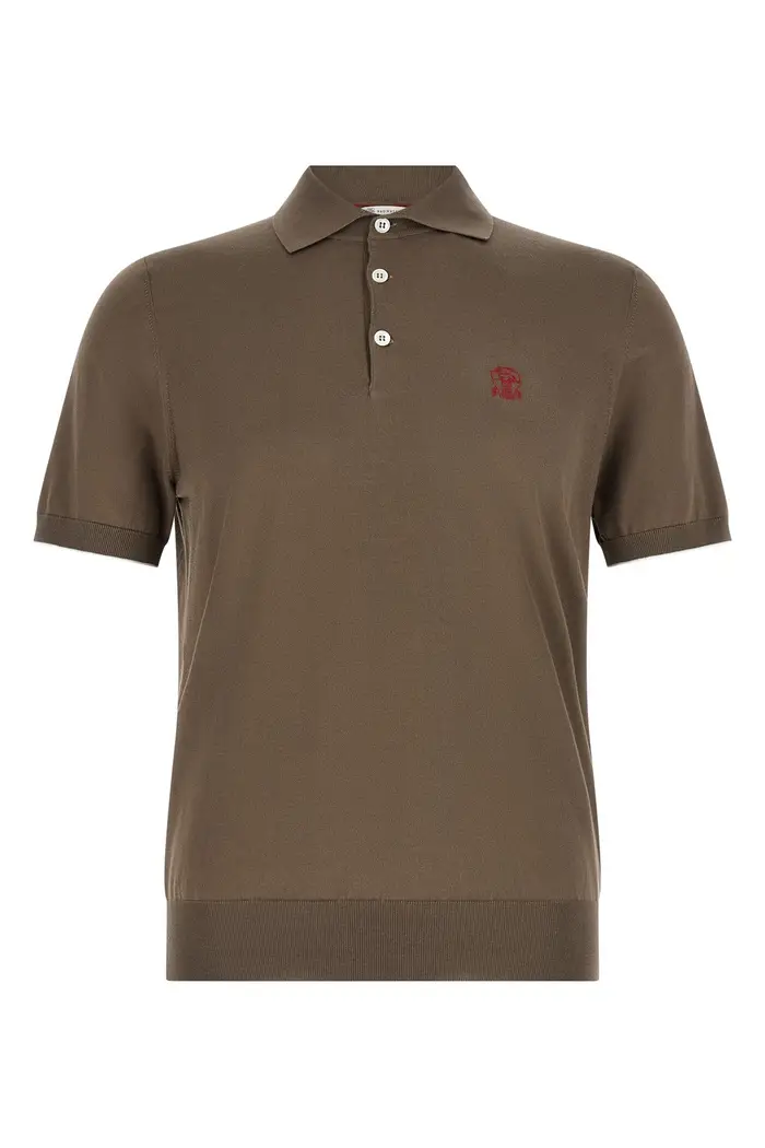 BRUNELLO CUCINELLI Polo In Maglia Marrone