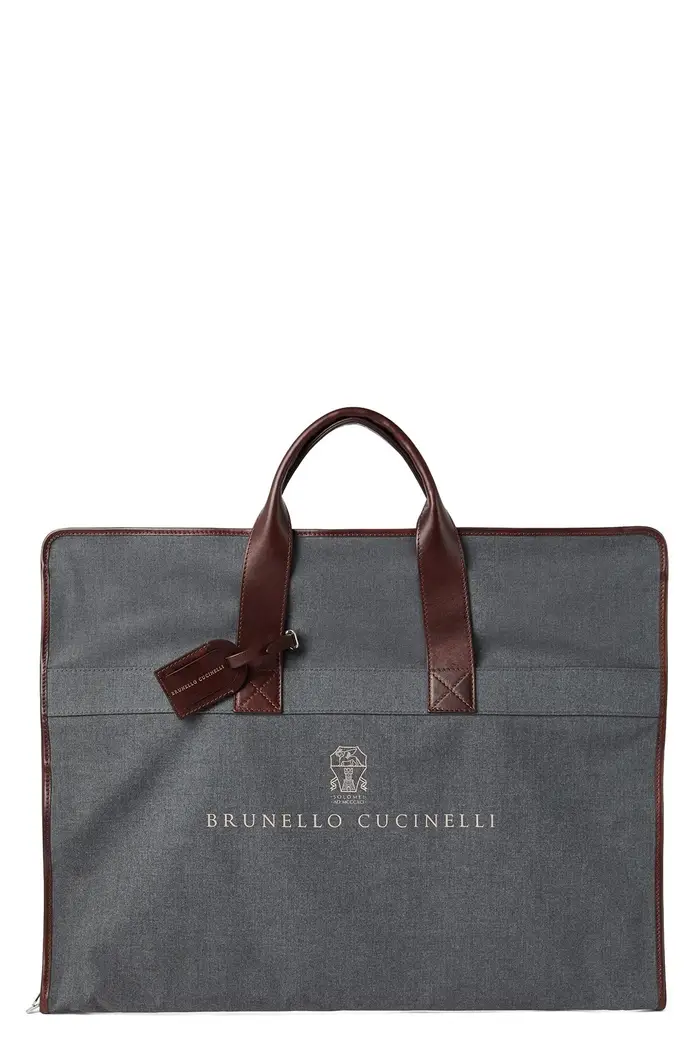BRUNELLO CUCINELLI Porta Abiti Logo Grigio