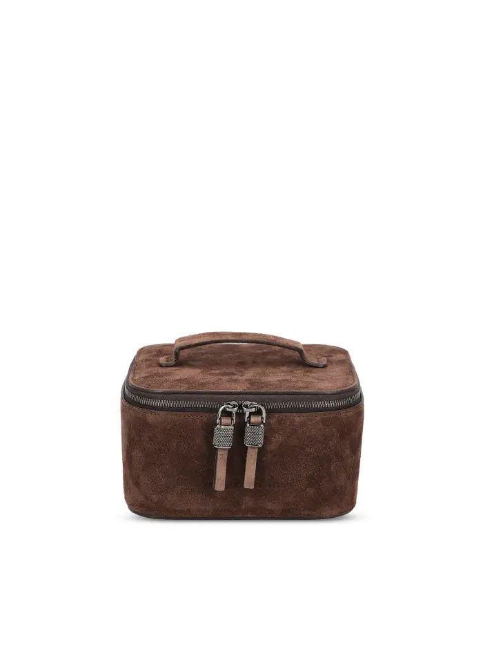 Portagioie realizzato in camoscio MARRONE