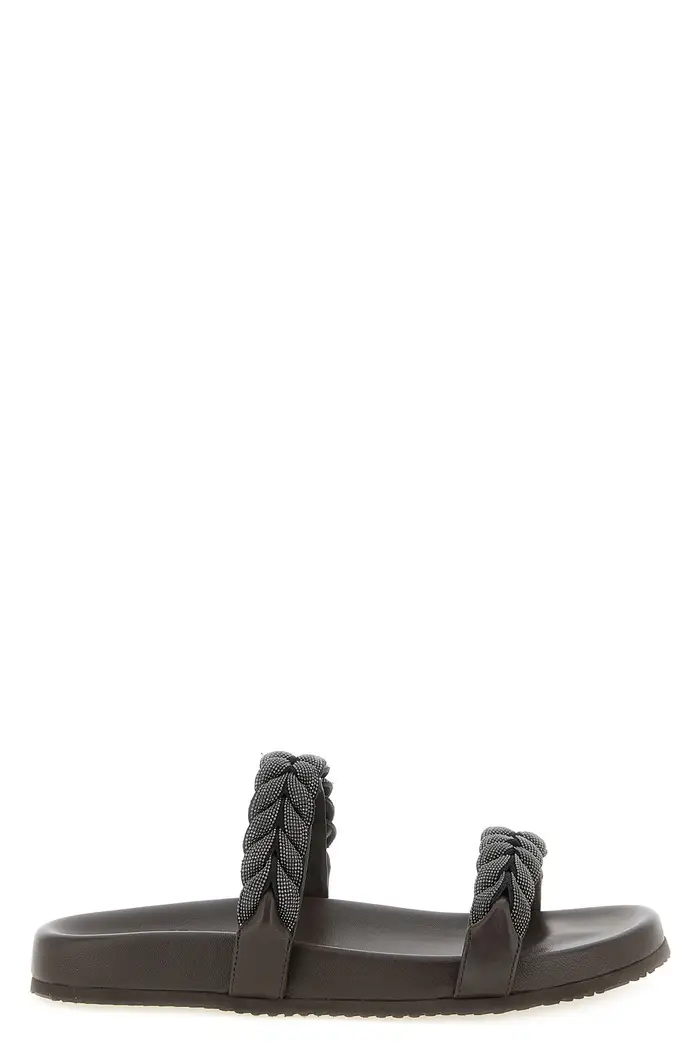 Sandalo Precious Braided Straps Marrone