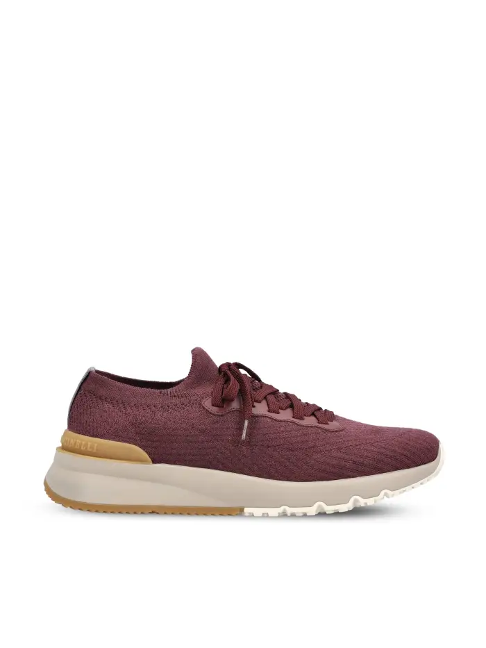 BRUNELLO CUCINELLI Sneakers Runners In Maglia MARRONE