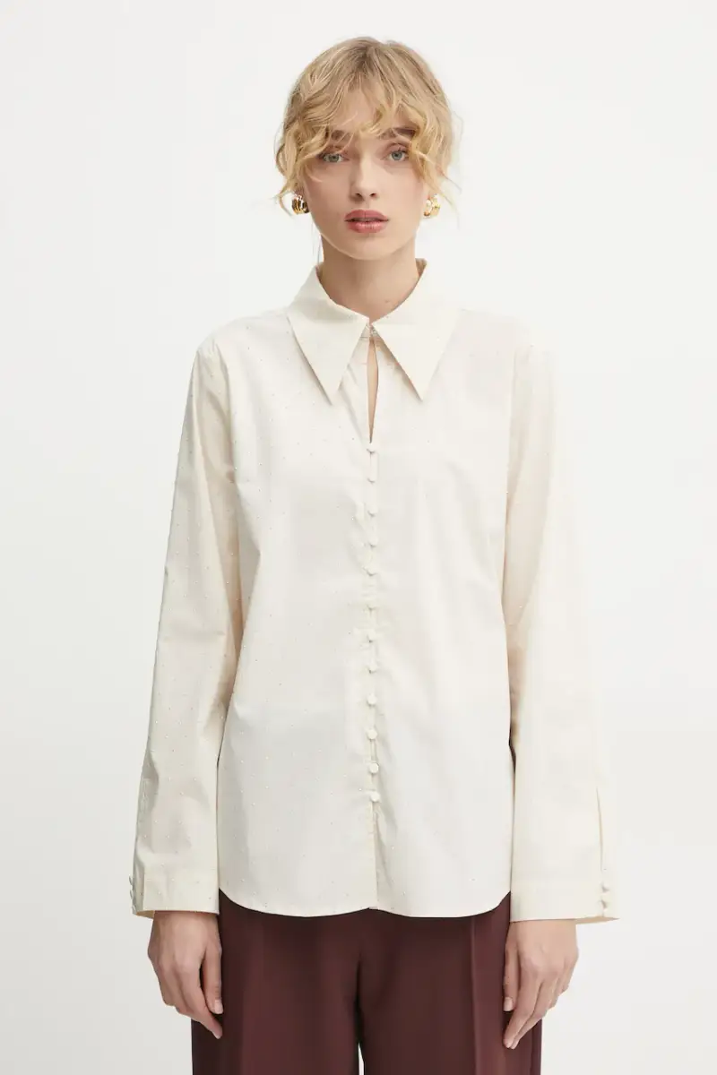 Bruuns Bazaar camicia donna colore beige BBW4264