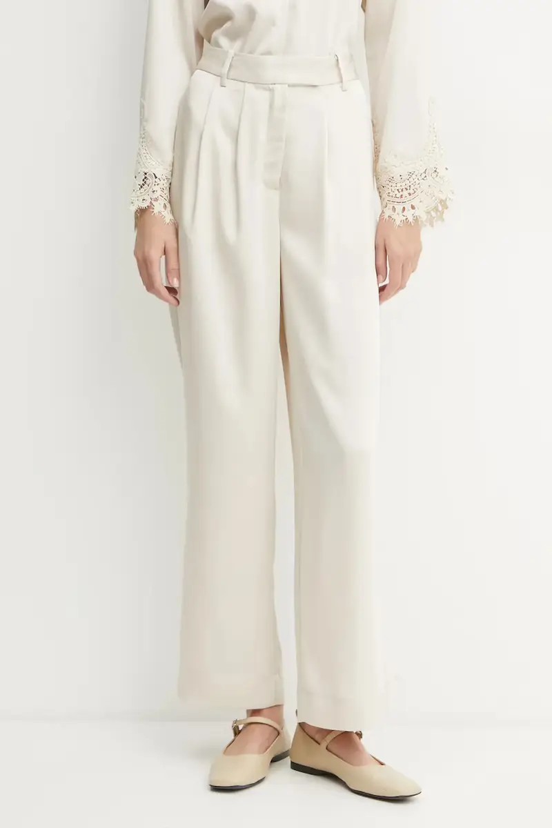 Bruuns Bazaar pantaloni donna colore beige BBW4271