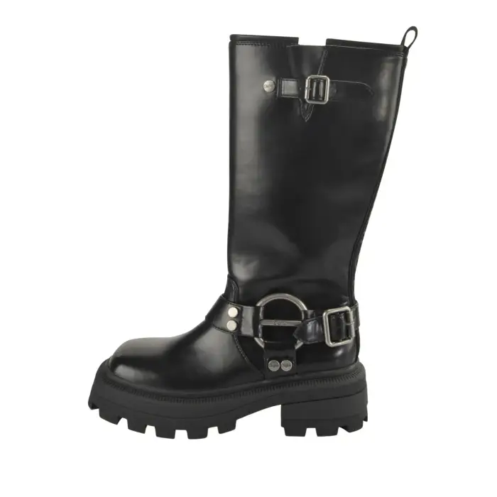 Scarponcini da donna Buffalo Nabu Harness - Vegan Nappa Noir