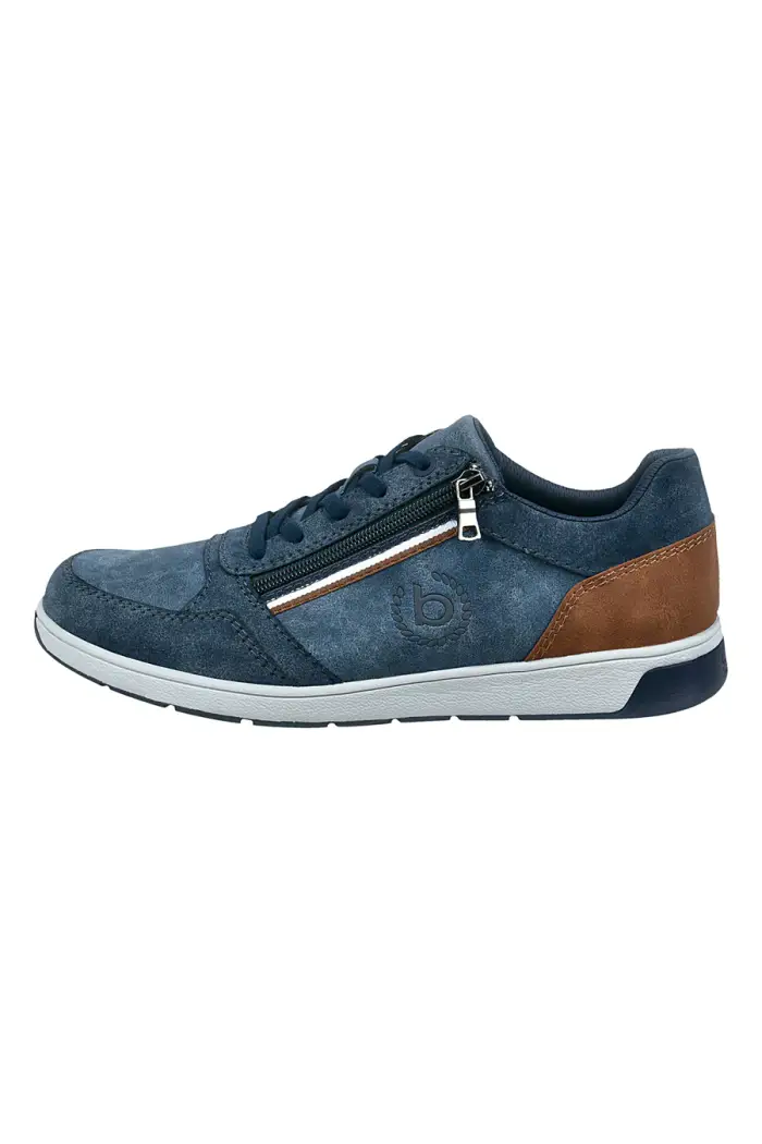BUGATTI Sneakers blu con lacci e zip laterale 3333071350004000 [BLUE]