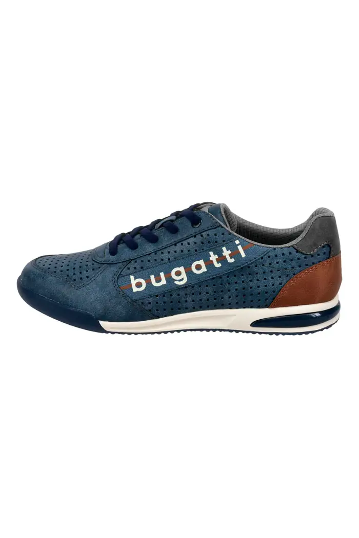 BUGATTI Stringate Blu con Tomaia Traforata in Pelle 321A3801 [BLU]